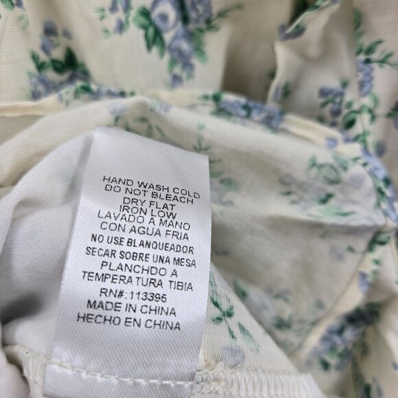 En Creme Cream Blue Floral Hi-Low Dress Size Large - Picture 8 of 16